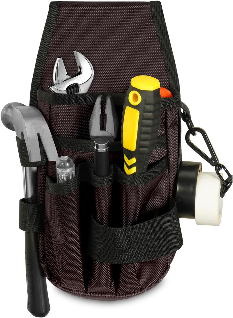KENOBE 5-Pockets Tool Pouch, Black Tool Pouch Organization, Heavy-Duty Electrician Tool Pouches for Electrician, Carpenter, Construction, Technician, Side Belt Pouch, Small Electrician Holster - Image 1